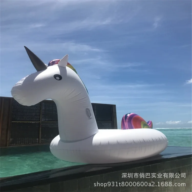 

Currently Available Direct Selling Rainbow Small Unicorn Inflatable Overwater Floating Mat Small White Swan Flamingo Riding
