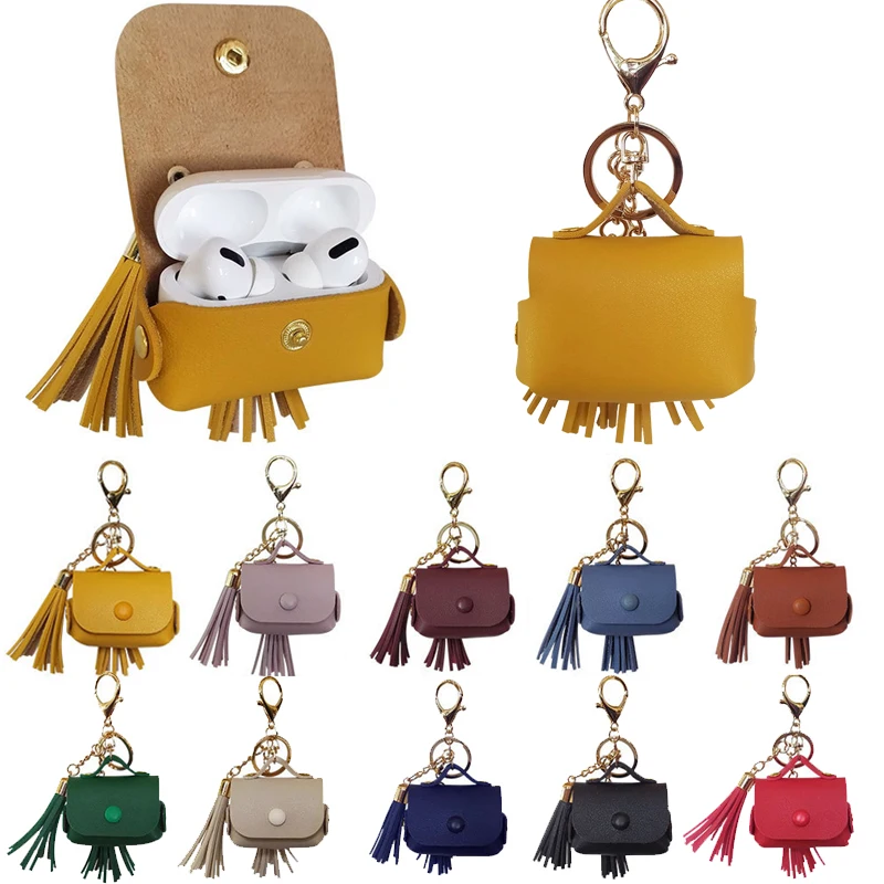 

For Airpods Pro Case Shockproof Earphone Female Tassel Leather Wireless Bluetooth Headset Bags For Fundas Air pods Pro 3 Case