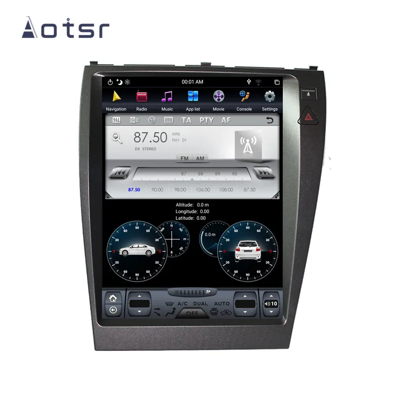 Tesla Style Car Player Android 8.1 GPS Tracker Auto For Lexus ES ES240 ES350 Head Unit Car Multimedia Player Recorder 4K Stereo - Цвет: Android 7.1 32GB