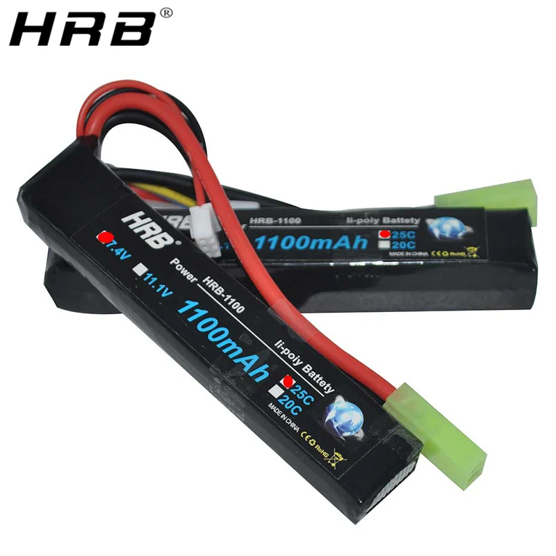 Водяной пистолет HRB Lipo аккумулятор 3S 2S 7 4 В 11 1 1100 мАч 25C разъем Тамия AKKU Mini Airsoft BB
