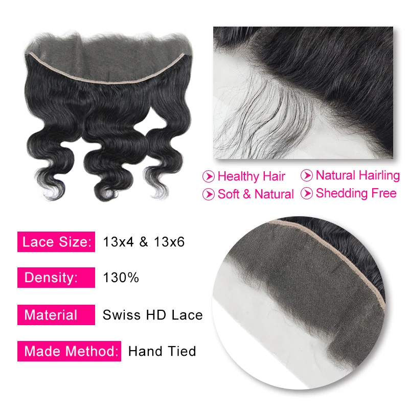 Human Hair Lace Frontal 13x6 HD Body Wave Remy Invisible 13x4 & 13x6 Lace Pre Pluck Hairline human hair lace product human hair frontal