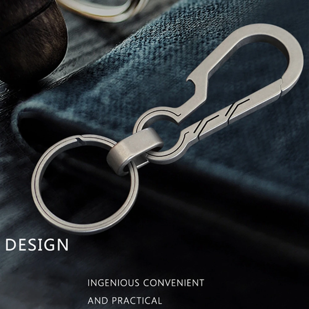 EDC Outdoor Titanium Alloy Key Ring Car Keychain Carabiner Hook Gift US EDC Outdoor Titanium Alloy Key Ring Car Keychain Carabiner Hook Gift US