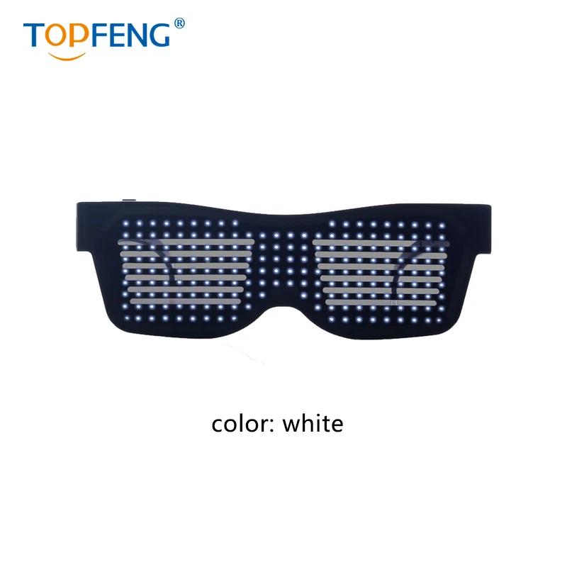 TopFeng настраиваемый Bluetooth светодиодный Очки для Raves, фестивалей, веселья, вечеринок, спорта, костюмов, EDM, мигает-сообщение на экране