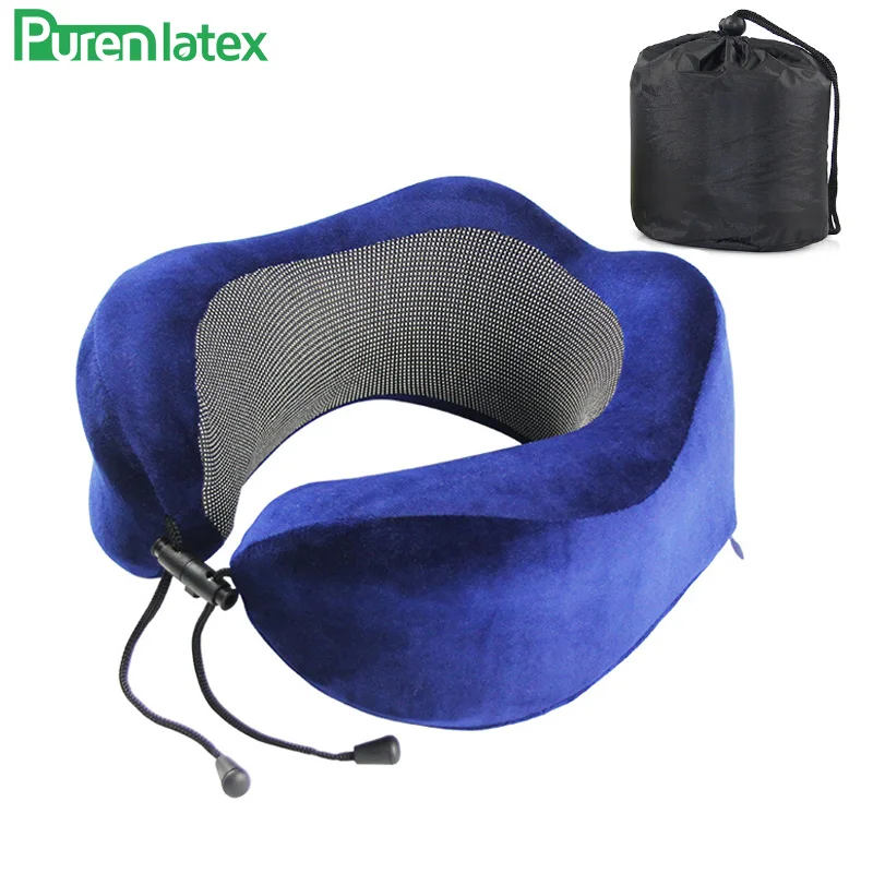 

PurenLatex 27*27*13 Magnetic Therapy Cloth Cervical Treatment Memory Foam U Shape Travel Pillow Office Cushion Neck Chin Support