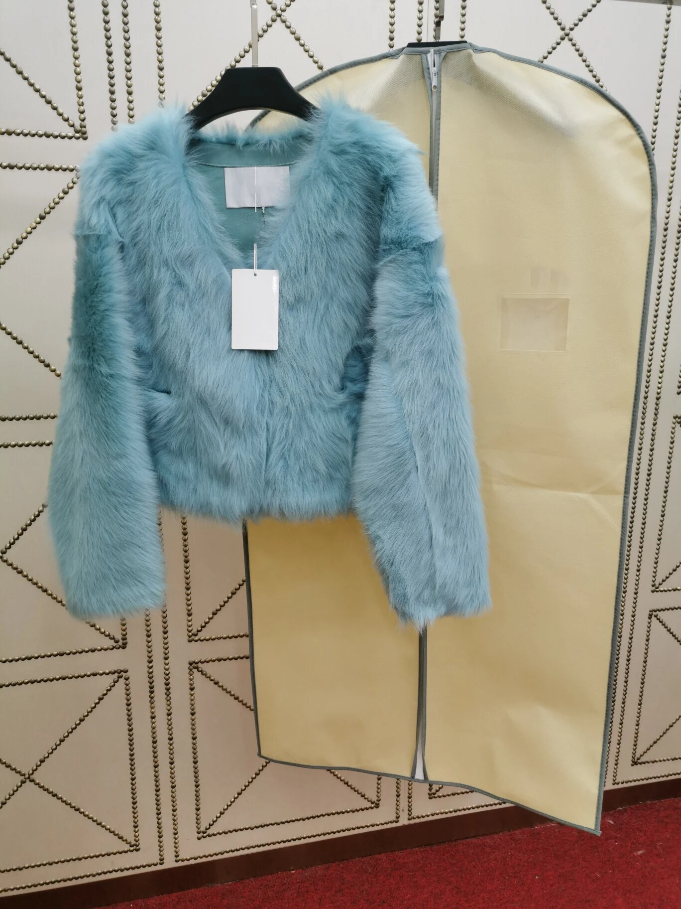 2010 New Arrival Spring Clothes Women High Quality Wool Sheepskin White Brown Turquoise Jacket Fashion V Neck Thick Fur Coat