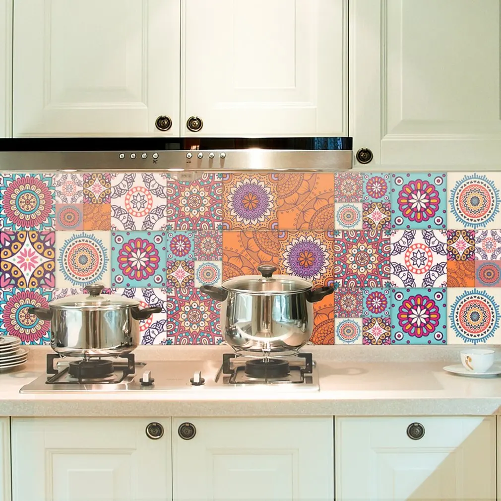 OUTAD 500*20cm Ceramic TilePrinting Film PVC Floor  Paper Covering DIY Self-Adhensive Waterproof Wall Stickers