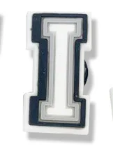 Single Letter 1Pcs Black White Alphabe Shoe charms Button Accessories Shoe DIY Decoration Wristband Kids X-mas Gift  Croc Jibz I