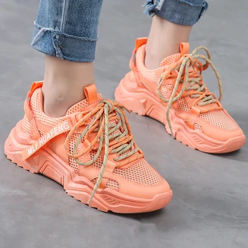 

2020 Women Platform Sneakers Designers Chunky Sneakers Breathable Old Dad Shoes Female Fashion Casual Shoes Woman Trainers