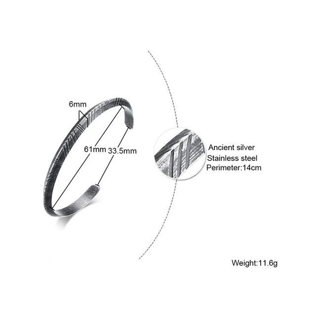 TWISTED C BANGLE WITH SMALL WRIST MOBIUS BRACELET ANTIQUE SILVER COLOR STACKING CUFF BANGLE STAINLESS STEEL UNISEX JEWELRY
