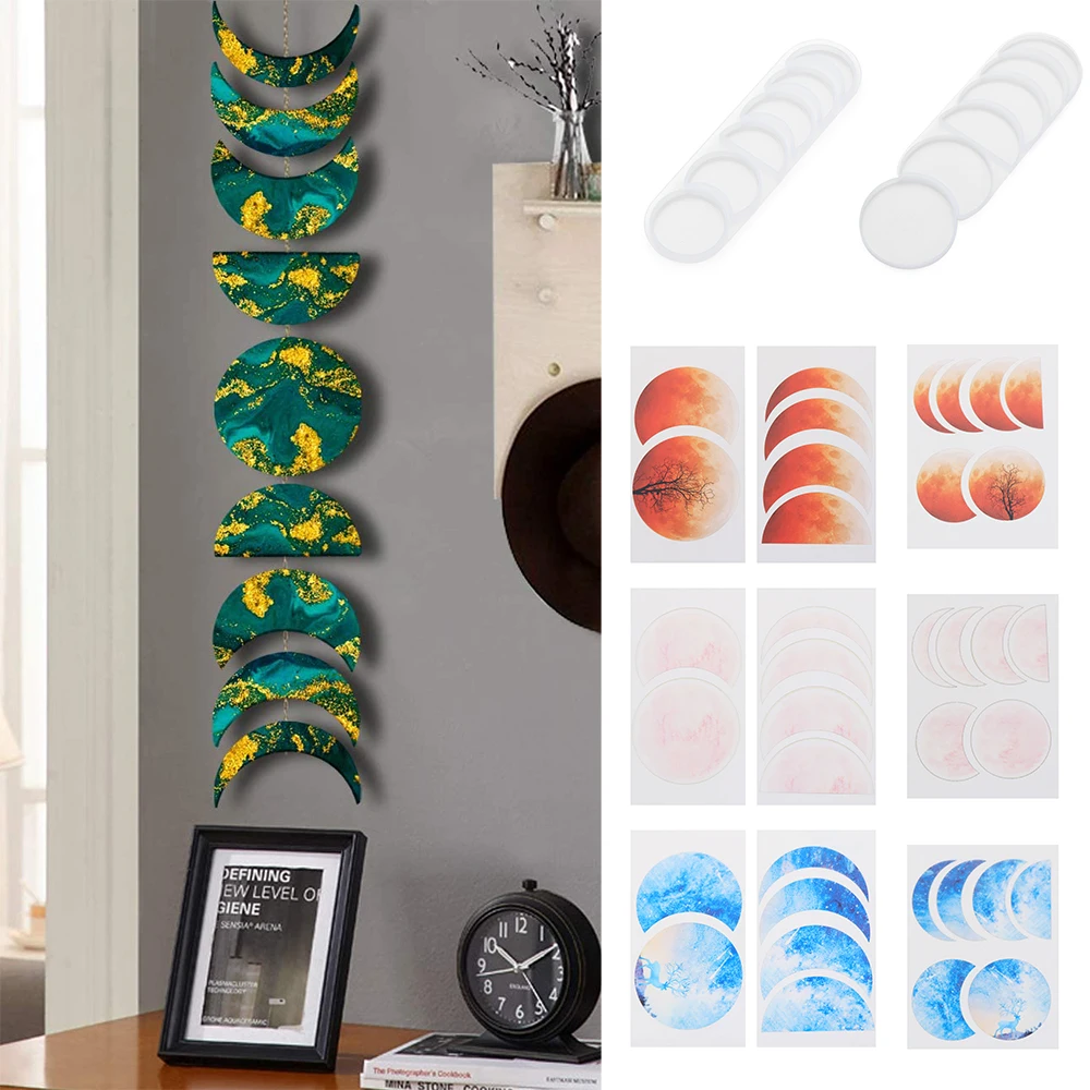 Lunar Eclipse Moon Phase Resin Molds Resin Mold Silicone Mould Coaster Mold Lunar Eclipse Moon Phase Resin Molds Resin Mold Silicone Mould Coaster Mold