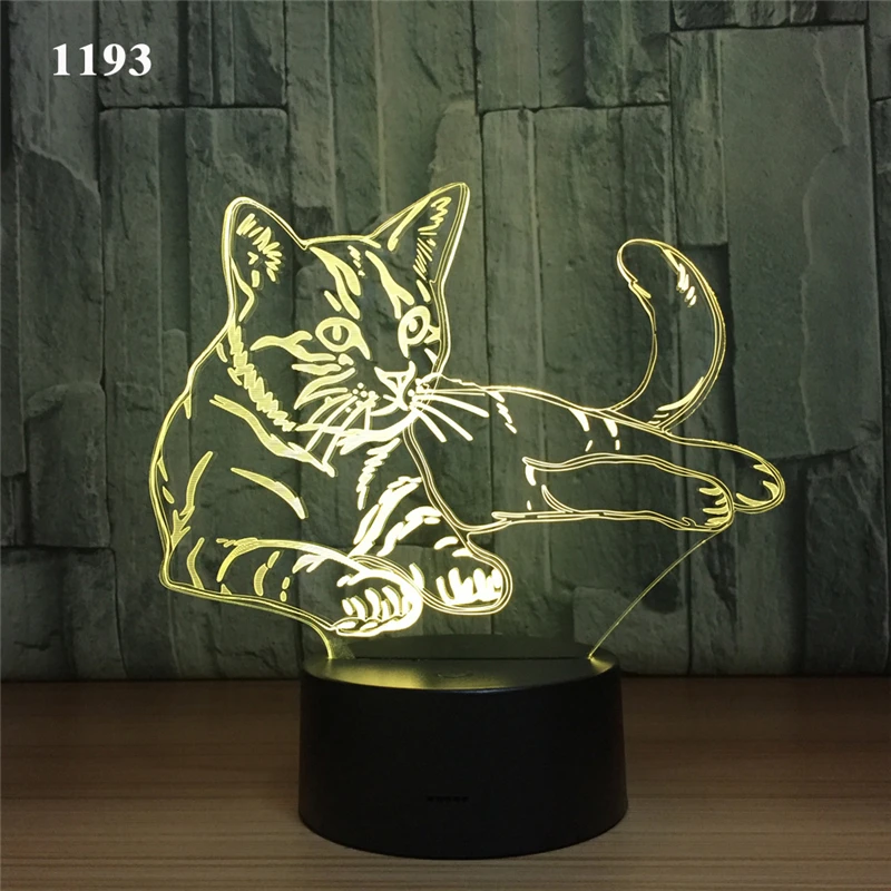 3D животное ночник светодиодный геометрический собака кошка украшение для стола Дети День рождения год рождественский друг подарок - Испускаемый цвет: 122