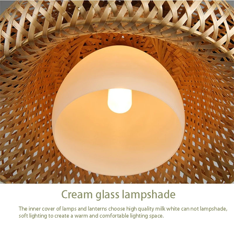 Konesky Ретро ротанговая лампа бамбуковая люстра китайская подвеска лампа домашняя столовая кухня экологически чистый свет