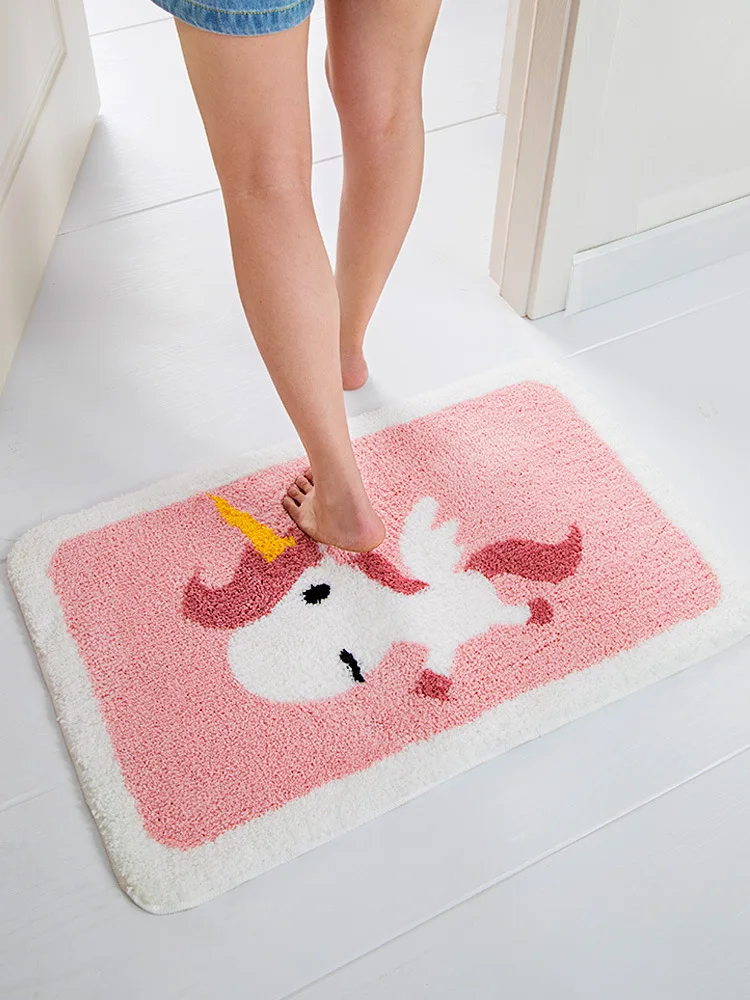 

Home cartoon cute bathroom flocking absorbent floor mat sofa coffee table non-slip mat bedroom bedside carpet