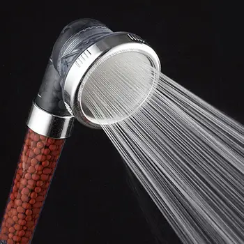 

Shower Bath Head Adjustable 3 Mode High Pressure Stone Stream Handheld Shower Head With Negative Ion Activated Ceramic Balls