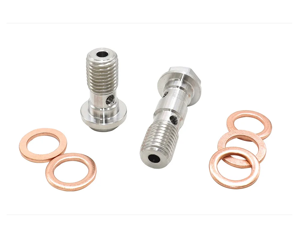 Motorcycle Brake Caliper Universal M10X1.25/1.0mm Banjo Screws for Brake Tubing Oil Nozzle