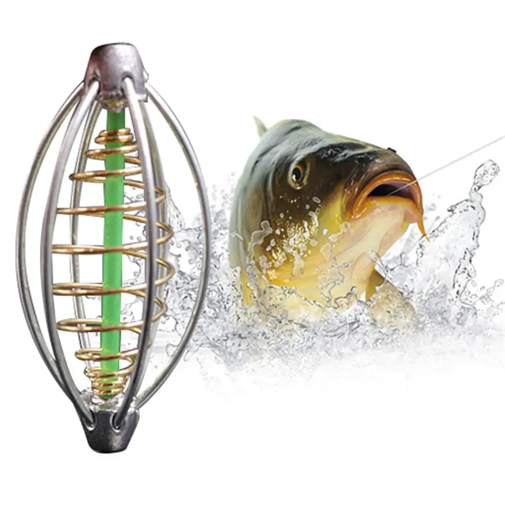 Fishing Bait Cage Trap Basket Feeder Holder Lead Sinker Swivel Spring Lure Fish | Спорт и развлечения
