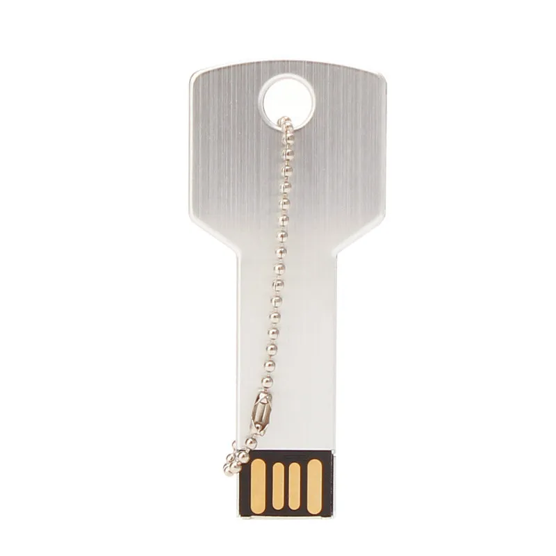 USB флеш-накопитель с металлическим ключом, 64 ГБ, реальная емкость, флеш-накопитель, 32 ГБ, u-диск, 2,0, 128 ГБ, 16 ГБ, флеш-накопитель, 8 ГБ, 4 Гб, Memoria, Пользовательский логотип USB - Цвет: USB 2.0