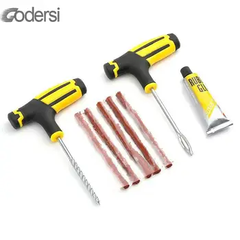 

Car Tire Repair Kit Tire Repair Tool Studding Tool Set Auto Bike Tubeless Tire Tyre Puncture Plug Garage Car Accessories
