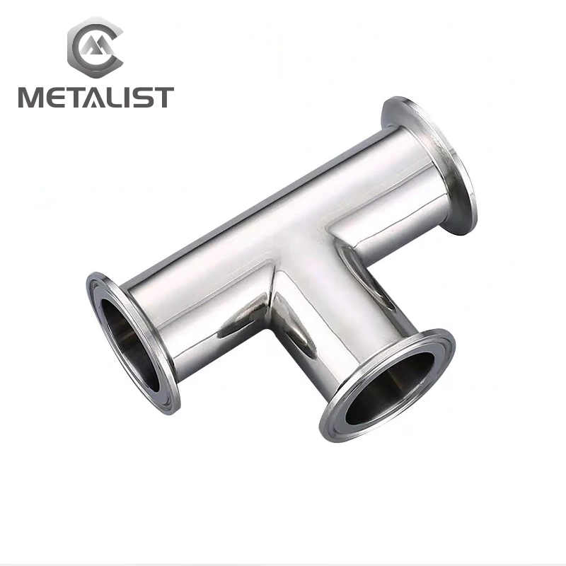 

METALIST OD 102mm，108mm Stainless Steel SS304 Sanitary 3 Way Tee Ferrule OD 119MM Fit 4" Tri Clamp