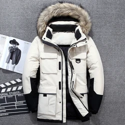 Veste épaisse en duvet de canard blanc pour homme, Parka chaude à grand col en fourrure, imperméable, coupe vent, qualité supérieure, 40 degrés, hiver 2020 