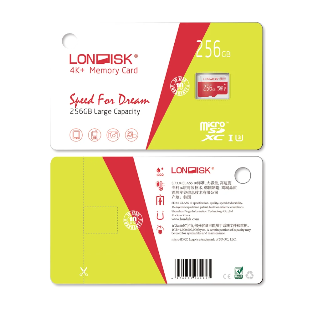 LONDISK Large Capacity MicroSD U3 32GB/64GB/128GB/256GB TF Card Memory Card  For Camera/Phone|card 8gb|micro sd card 8gbsd card 8gb - AliExpress