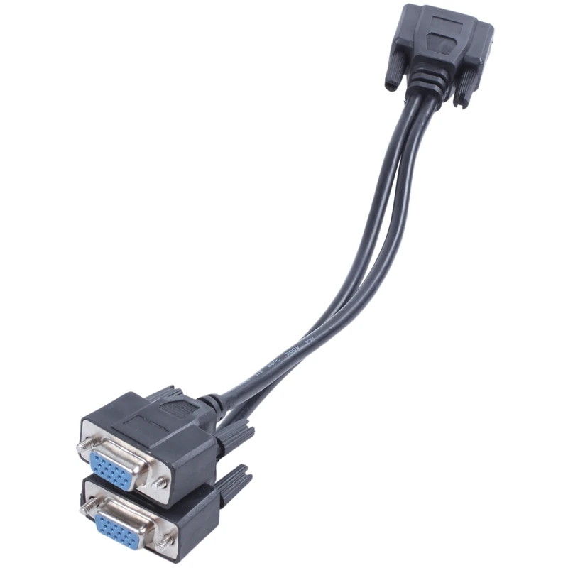 VGA 15 Pin типа «папа» для 2 разъемов «мама» Вилки компьютерный Соединительный кабель черный