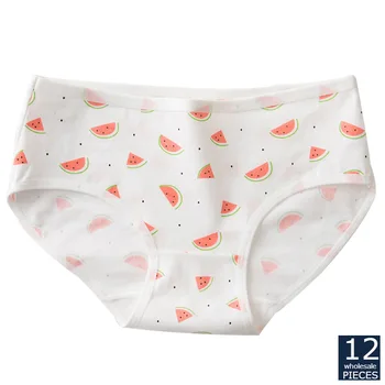 

12 pcs/lot wholesale manufacturers women underwear breathable briefs cotton solid color cute bow TWY 680
