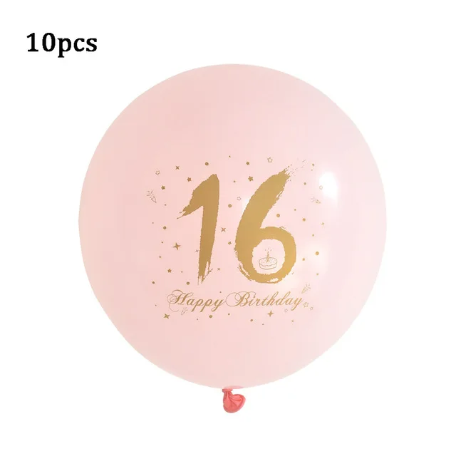 Сладкий 16-й вечерние украшения шар цвета розового золота фоновое украшение 16 алюминиевая пленка шар с днем рождения поставки PAT72 - Цвет: 16 pink
