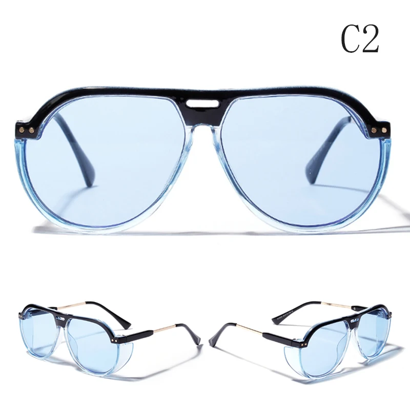 New Fashion Big Frame Sunglasses Men Frog Glasses for Women High Quality Retro Sun Glasses Vintage Glass JYJ222 - Цвет линз: C2