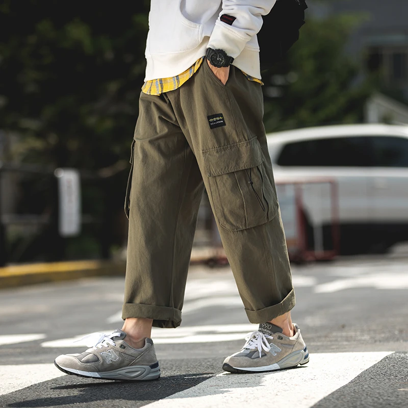 LAPPSTER Mens Harajuku Harem Pants Overalls Men Streetwear Black Cargo Pants Male Loose Vintage Hip Hop Joggers Pants XXL - Цвет: Green