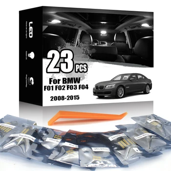 

KAMMURI 23Pcs Canbus led Car interior light Kit For BMW 7 Series F01 F02 F03 F04 led interior License Plate Lamp Kit (2008-2015)