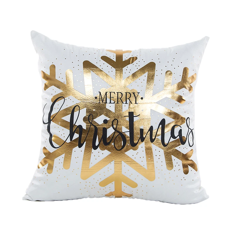 45x45cm Cotton Linen Happy New Year Cover Cushion Pillow Case Merry Christmas Decor for Home Decor Navidad Xmas Gift - Цвет: 4