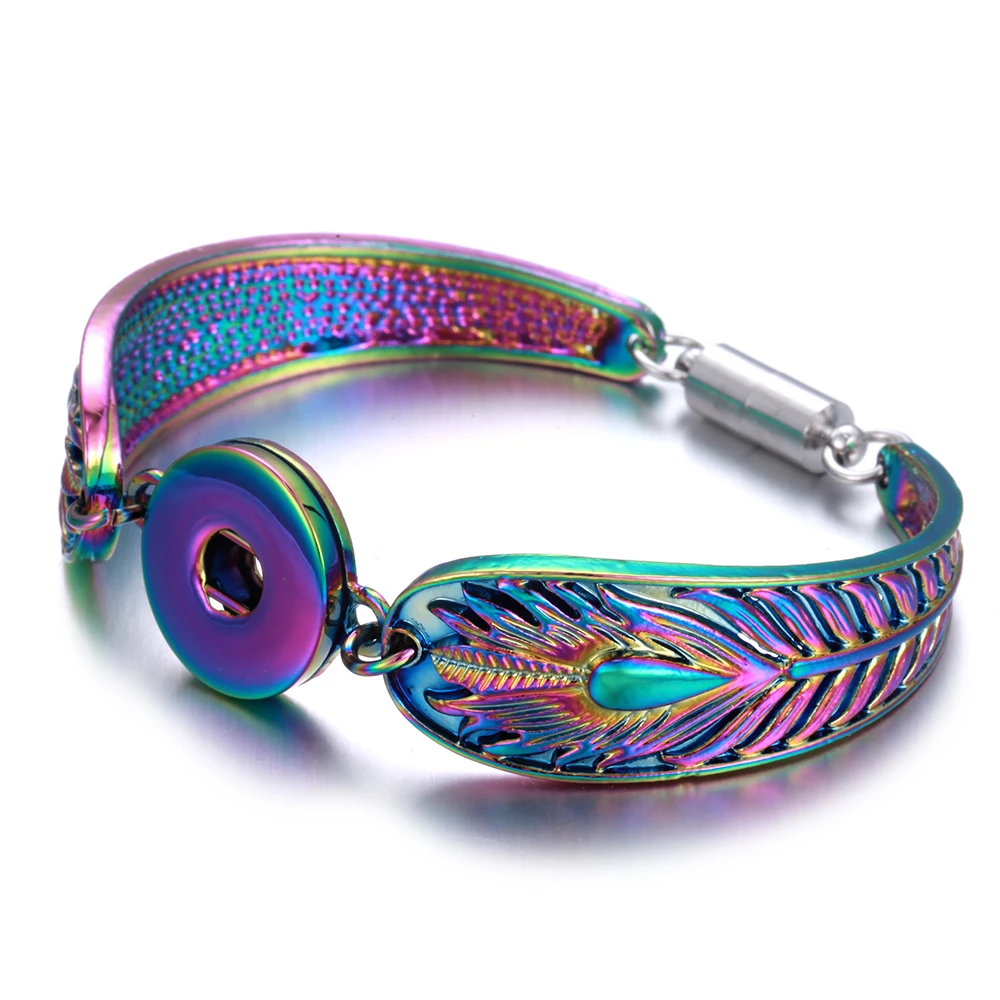 Snap Jewelry Bracelet Magnet Bohemian Watches Women Jewelry Colorful Pulseras New Vintage 18mm Metal Snap Button Bracelet