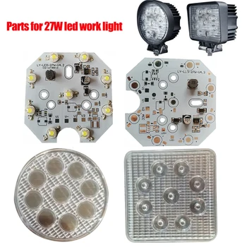 

LED Ligh Board 27W Driver Integrated 9 LED Board for LED Work Light Parts PCB Board DC12-80V DIY LED Light