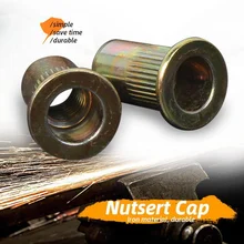 

M4 M5 M6 M8 M10 M12 Zinc Plated Carbon Steel Knurled Nuts Rivnut Flat Head Threaded Rivet Insert Nutsert Cap Rivet Nut Dropship