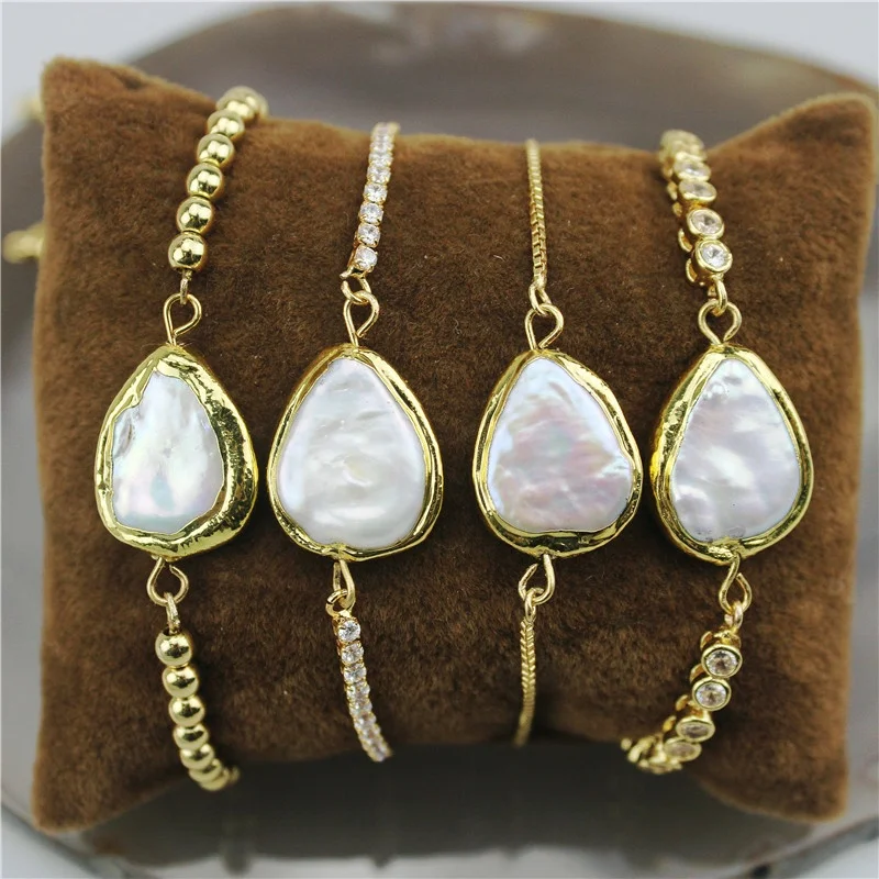 10 шт/уп, браслет ручной работы из пресноводного жемчуга, несколько цепочек с жемчугом, креативные ювелирные изделия