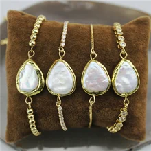 10 шт/уп, браслет ручной работы из пресноводного жемчуга, несколько цепочек с жемчугом, креативные ювелирные изделия