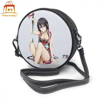 

Kurome Akame Ga Kill Shoulder Bag AKAME AKAME GA KILL Leather Bag Crossbody Multi Pocket Women Bags High quality Round Purse