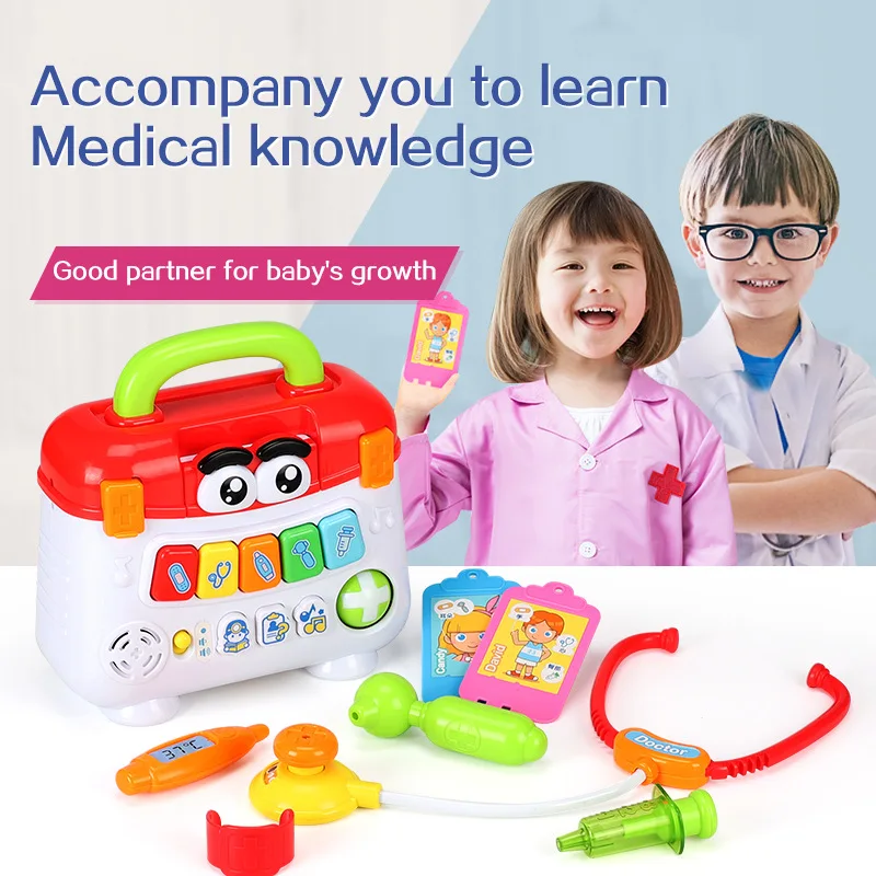 

Children Pretend Play Doctor Toy Set Electric Medical Kit Role Play Portable Suitcase Medicine Accessorie Children Toys