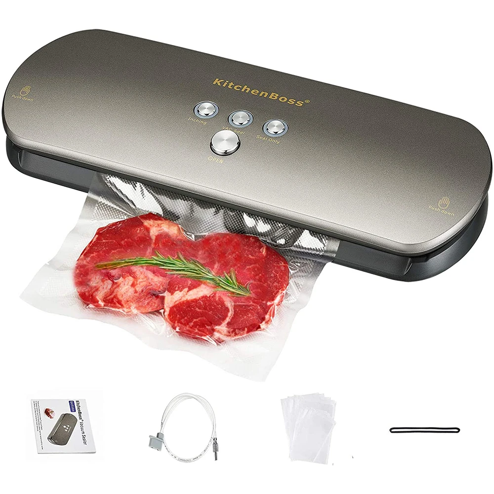 Best Vacuum Food Sealer 220V/110V Automatic Commercial Household Food Vacuum Sealer Packaging Machine Include 20Pcs Bags