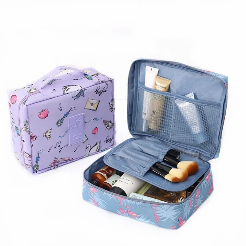 Multifunction Flamingo Travel Cosmetic Bag For Women Makeup Bags Toiletries Organizer Waterproof Fe