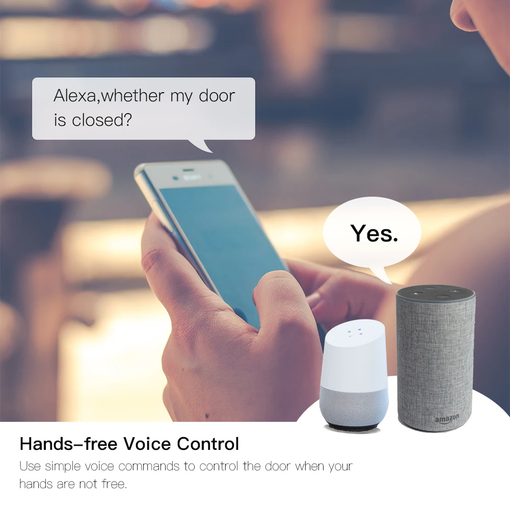 WiFi Smart Door/Window Sensor APP Notification Alerts Home Alarm Security Detector, Compatible With Alexa Google Home