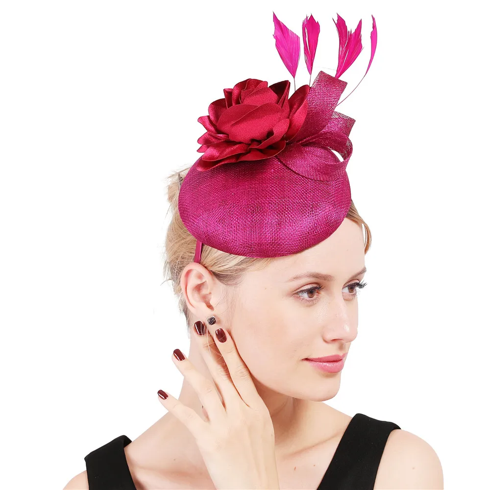 4 слоя sinamay вуалетки millinery Цветочные головные уборы церковные заколки для волос очаровательный стиль лук аксессуары для головы(заколки) высокого качества