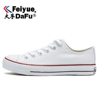 

DafuFeiyue 516 Classic Canvas Shoes Women Men Spring Autumn White Black Flats Casual Elastic Insole Fashion Vulcanized Shoes