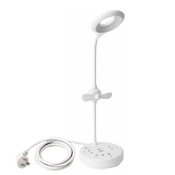 

Smart Desktop Socket Power Strip with Fan Eye protection LED lamp Touching Dimming 2USB Charger Adapter Extension Cord Socket