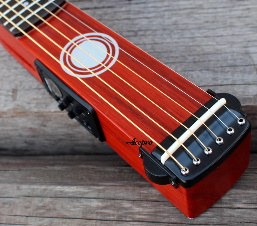 Acepro акустическая электрогитара, мини и бесшумная Акустическая гитара со звуковым видео, глянец натуральный клен туристическая гитара ra