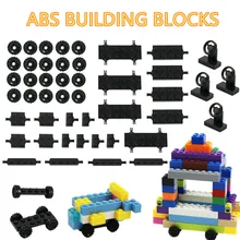 42 pçs/set blocos de construção tijolos moc modelo, peças de construção do carro rodas eixo pneus conjunto de brinquedos, pequenas partículas, tijolos