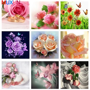 

Diy 5D Lily Lavender Flower Round Diamond Painting Cross Stitch Kids Diamond Embroidery Diamond Home Decoration For Hobby H8114