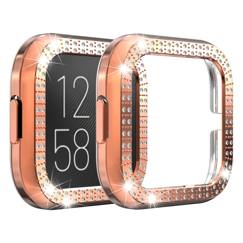 Двойной чехол для часов Fitbit Versa /Lite роскошный блестящий защитный с рамкой смарт