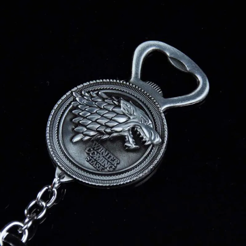 A silver 20 шт./лот, модные ювелирные изделия, брелки, Игра престолов, открывалка для ключей, креативные вечерние брелки для ключей для мужчин, украшения для автомобилей - Color: A silver